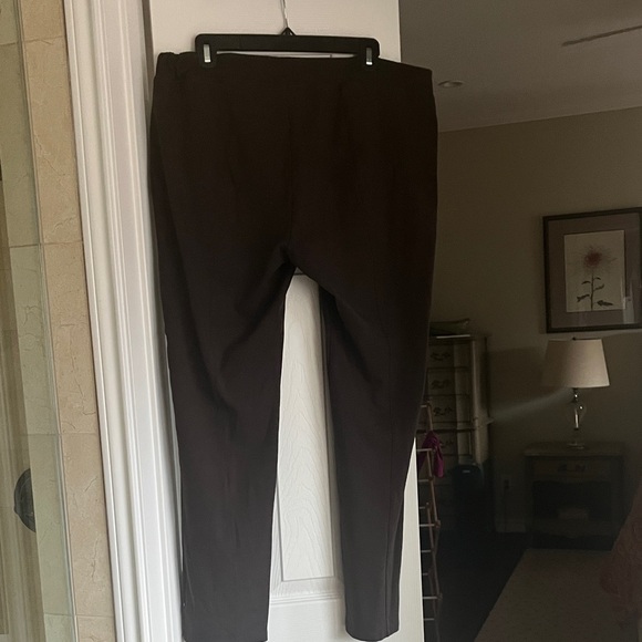 Elliott Lauren Dark Brown Slim Ankle Pants with Zippered Pockets - Picture 4 of 5